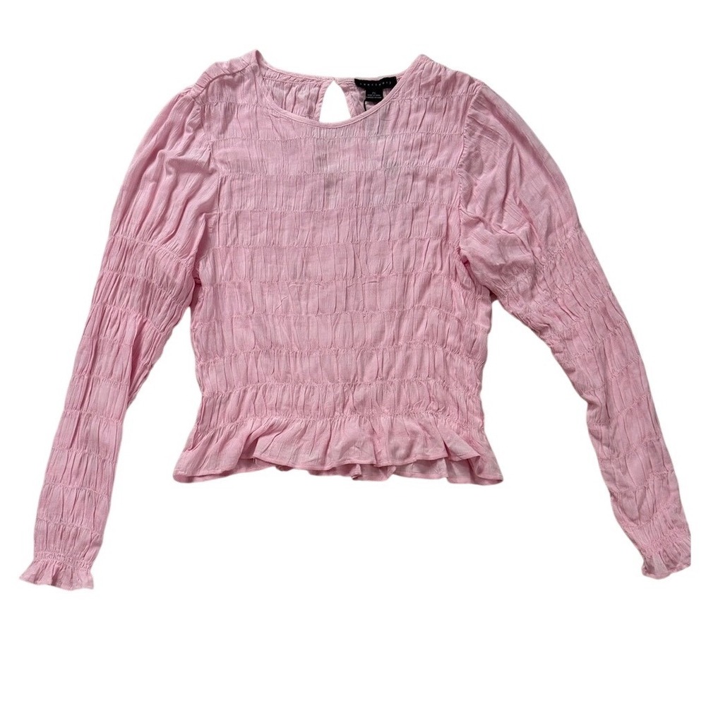 NWT Sanctuary Pink Smocked Stay Together Long Sleeve Top XL Barbiecore Fairy - Picture 2 of 9